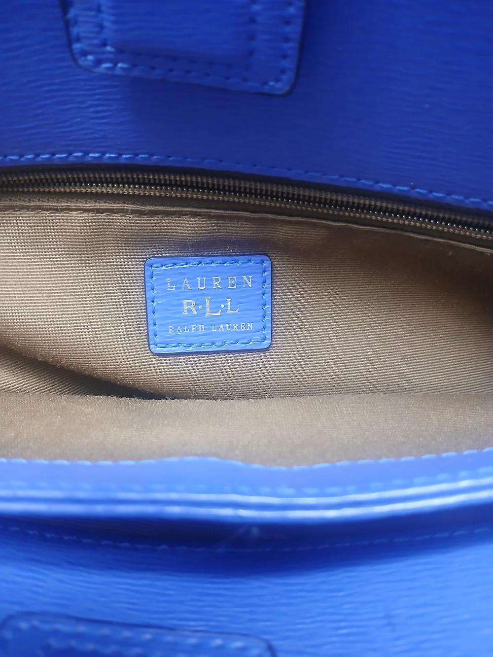 Lauren Ralph Lauren Blue and Black Leather Satchel